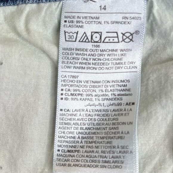 Old Navy Boyfriend Straight Cuffed Distressed Cropped Blue Denim Jeans Women 14 - Picture 8 of 12